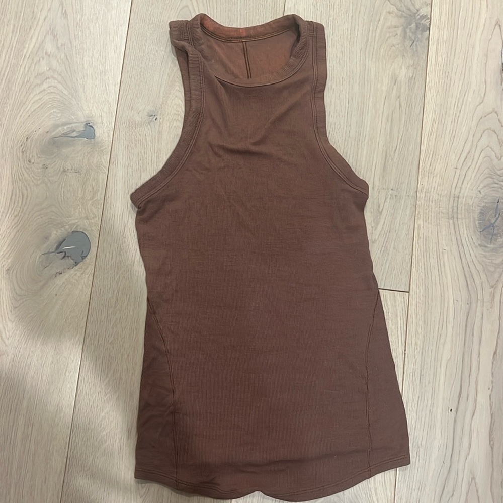 Brown Lululemon tank top.